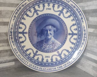 Placa de serviço comemorativa da rainha Elizabeth, a rainha-mãe Wedgwood, 2002