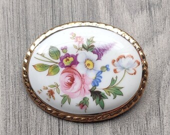 Broszka ceramiczna Aynsley Bone China Floral