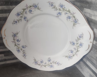 Duchess 'Tranquility' Kuchenplatte - Servierplatte, Wunderschönes Rosa Blumenmuster, Bone China, Made in England
