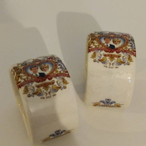 Princess Diana Royal Wedding Napkin Rings, Commemorative Prince Charles 1981