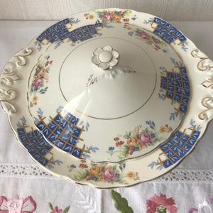 Art Deco Tureen, Floral Dinner Serving Dish, Vintage Kitchen, 1930s Hostess Gift, Royal Staffordshire, A J Wilkinson, Made in England