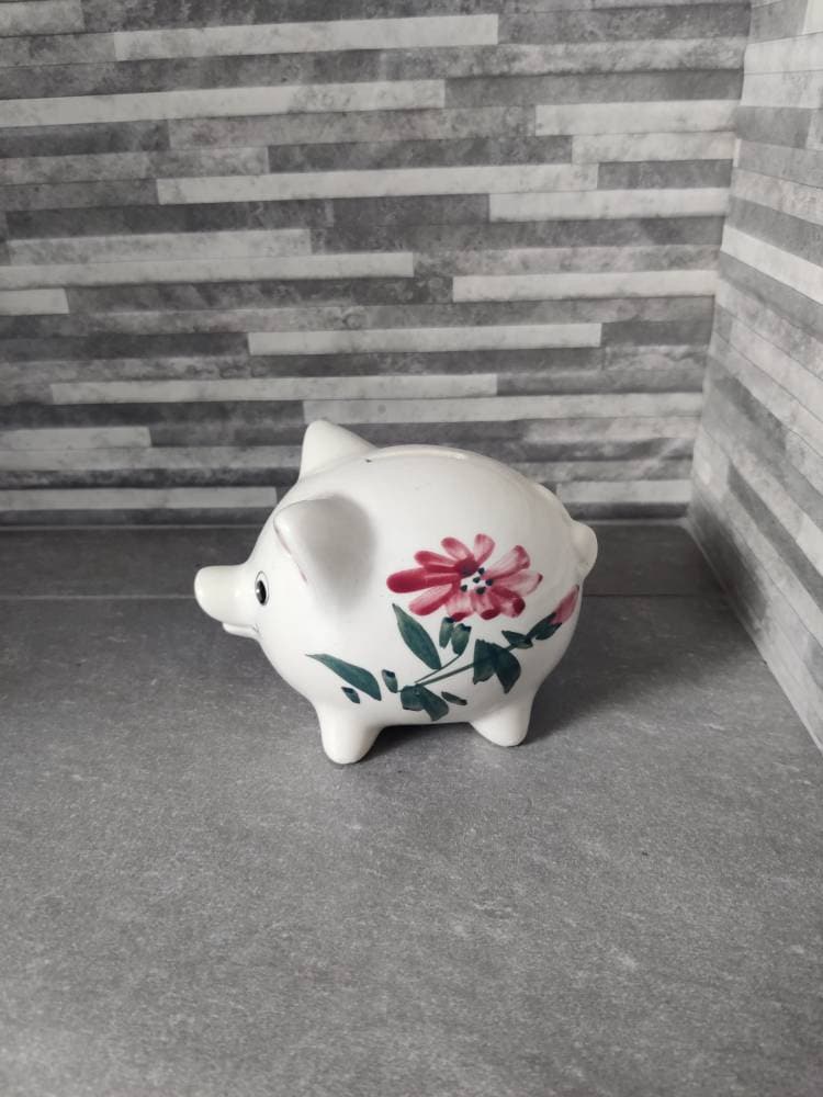 かわいいピンクの豚の貯金箱、貯金箱、貯金箱、キッチュ、レトロ