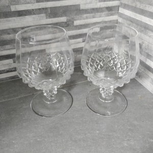 Set of 2 Crystal Brandy Balloons, Retro/Vintage Glasses
