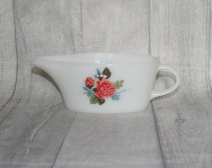 Pyrex Gravy Boat / Jug With Cottage Rose Design. Made in Etsy