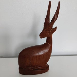 Mid Century Teak Wooden Deer