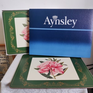 Set of 6 Vintage Aynsley Chelsea Pink Floral Place Mats