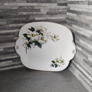 Windsor Cake Plate - 1960s Serving Plate, Dogwood Flower Pattern
