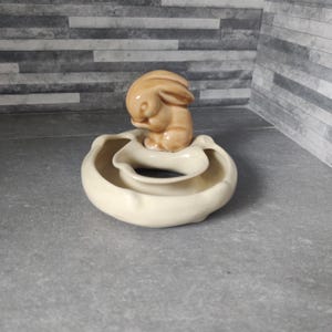 Hornsea Fauna Pottery - Pequeño portaramilletes de conejo, conejito de cerámica, fabricado en Inglaterra