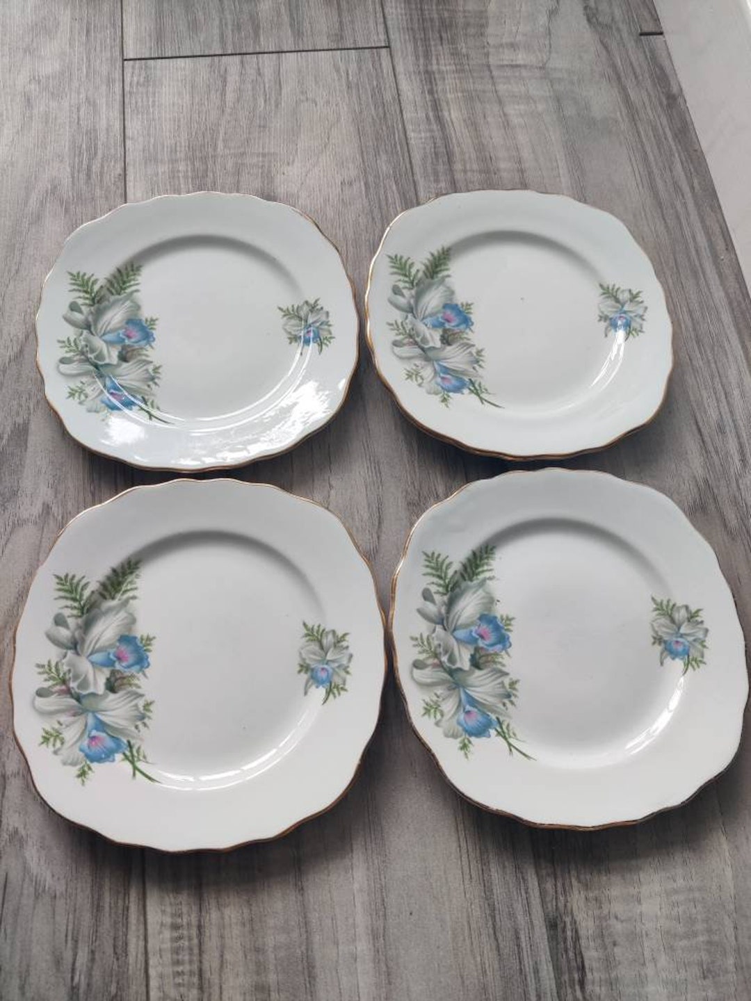 Set of Four Colclough Floral Tea Plates Etsy