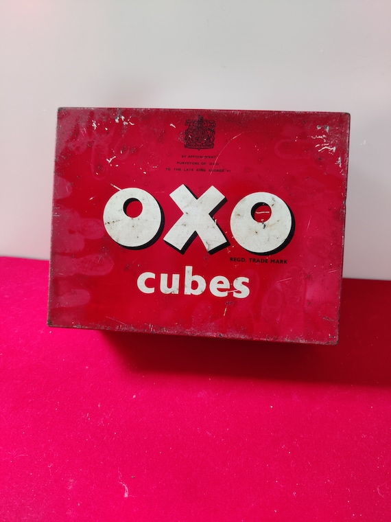 Red Oxo Tin, Storage Container, Vintage Oxo Cubes 