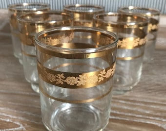 Set of 6 Small Juice Glasses, Retro/Vintage Glasses 1960s