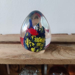 Red Fish Glass Paperweight; Vintage Paperweight, Glass Paperweight, Hand Blown Glass, Art Glass
