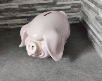 かわいいピンクの豚の貯金箱、貯金箱、貯金箱、キッチュ、レトロ