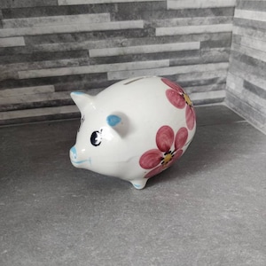 かわいいピンクの豚の貯金箱、貯金箱、貯金箱、キッチュ、レトロ
