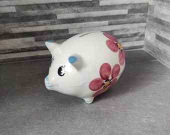 かわいいピンクの豚の貯金箱、貯金箱、貯金箱、キッチュ、レトロ