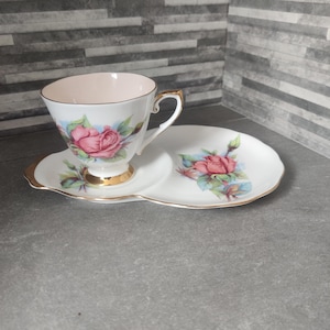 Roslyn Wheatcroft Roses Rendezvous Teacup and Tennis Plate