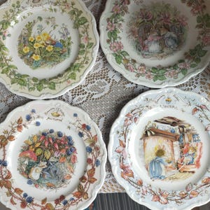 4 x Royal Doulton Brambly Hedge Seasons Plate, Collectible Plates, English Bone China