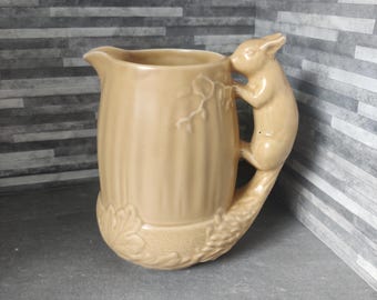 Vintage Beige Sylvac Squirrel Jug
