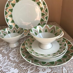 Pair of Porcelain trio, teacup and saucer and tea plate. Made by Winterling Bavaria