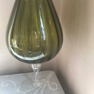 Retro Green Glass Brandy Balloon