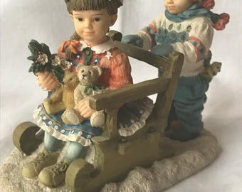 クリスティン・ハワース　レオナルド　TEDDIE'S SLEIGHRIDE The Leonardo Collection Teddies Sleighride by Christine Haworth
