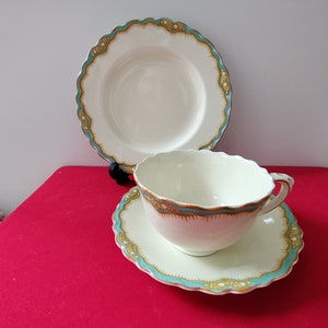 Lawleys China Art Deco Trio - Teacup, Saucer and Tea plate. Vintage cup and saucer. Home decor.