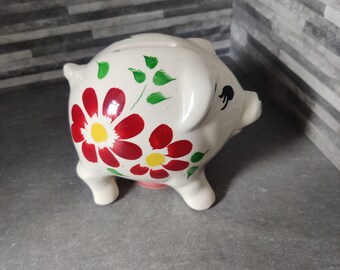 かわいいピンクの豚の貯金箱、貯金箱、貯金箱、キッチュ、レトロ