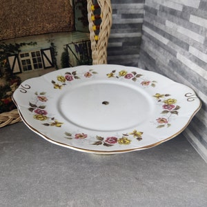Bone China Cake Plate - Serving Plate, Pretty Flower Pattern