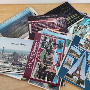 Cartões postais de viagem Job Lot - América, Flórida, Paris etc.