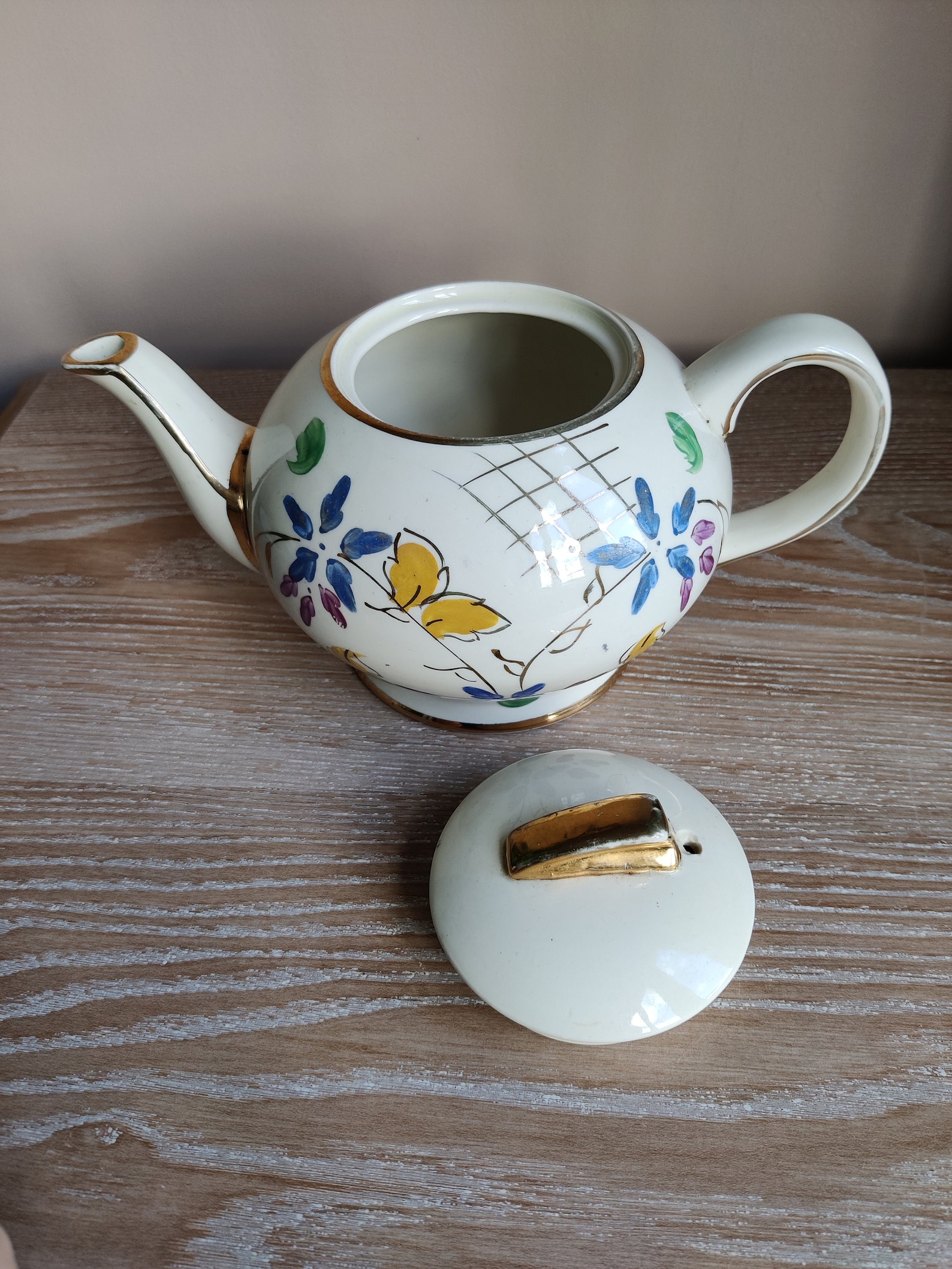 Sadler Art Deco Teapot Made in England Flower Teapot Etsy Ireland