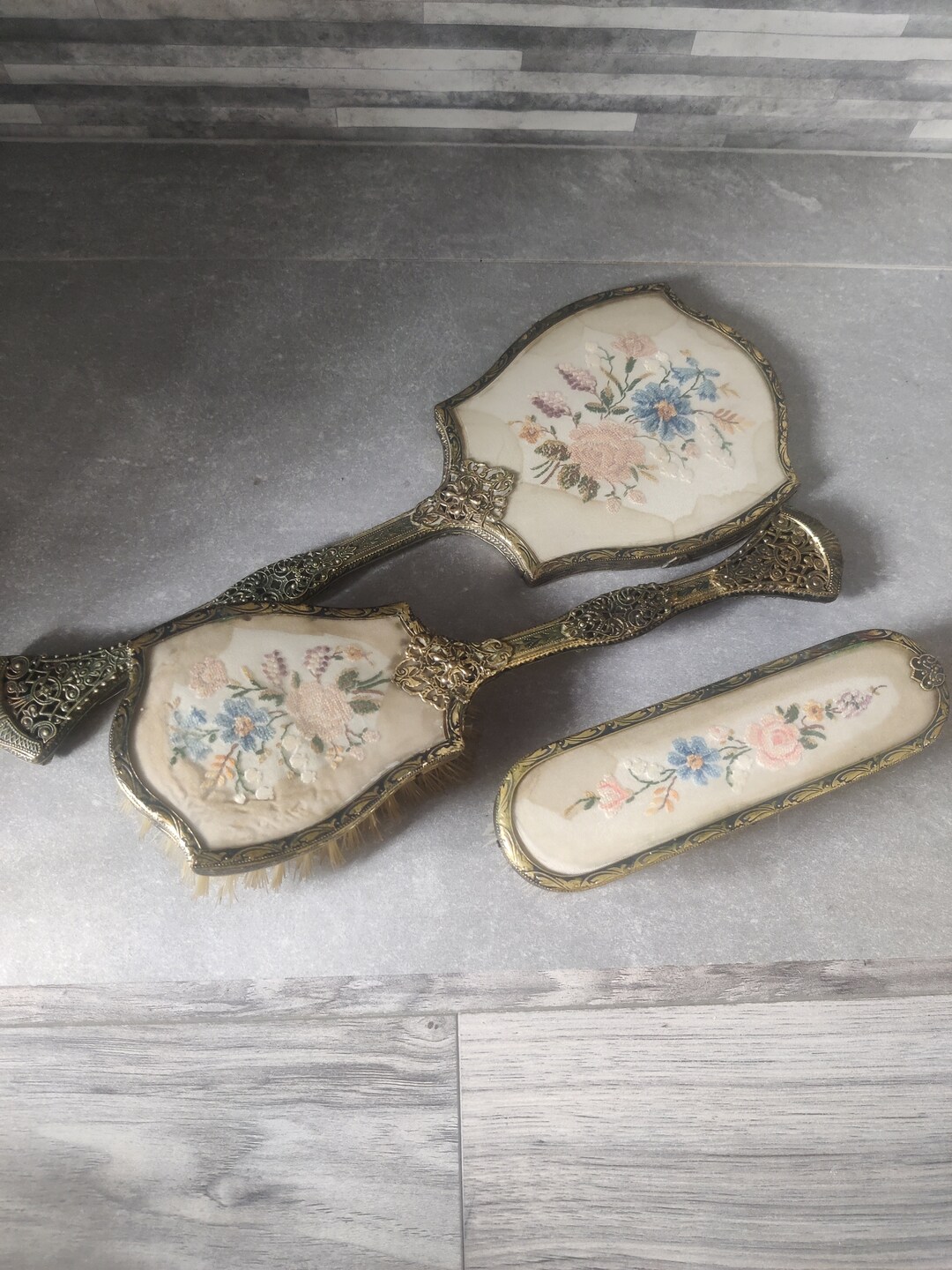 Dressing Table Brush and Hand Mirror Etsy