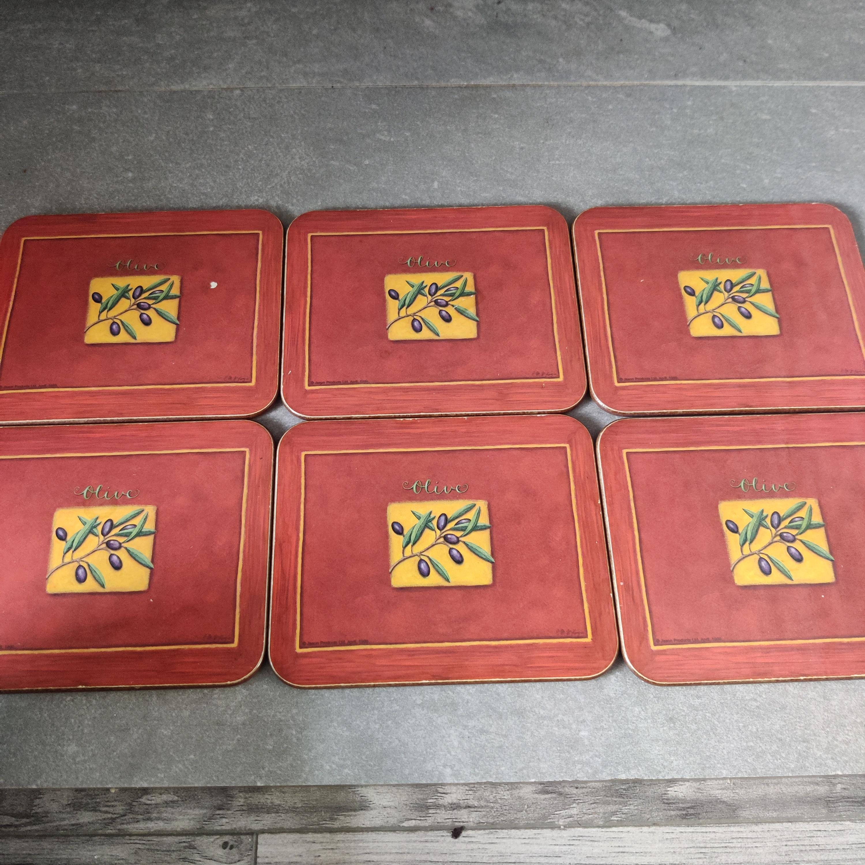 Set of 6 Olives Coasters