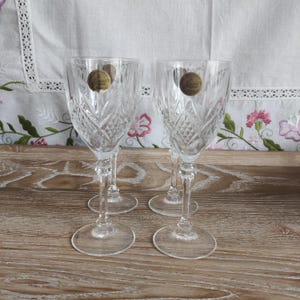 Set mit 4 Kristallgläsern, Likör, Portwein, Retro/Vintage-Gläser 1960er Jahre