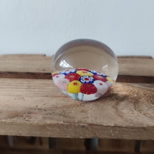Small Millefiore Art Glass Paperweight; Vintage Paperweight, Glass Paperweight, Hand Blown Glass, Art Glass
