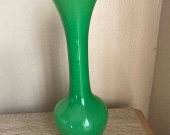 Green Glass Stem Vase