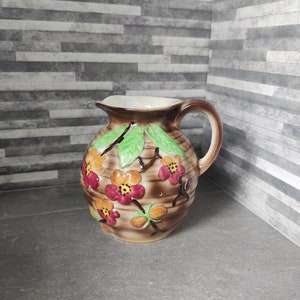 Jarra floral de cerámica de arte real retro. Hecho en Inglaterra