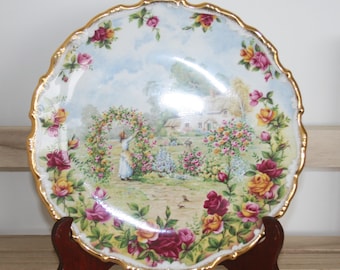 Royal Albert Old Country Roses Garden Plate, Collectible Plates, English Bone China