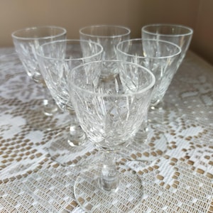 Set of 6 Crystal Small Sherry Glasses, Liqueur, Port, Retro/Vintage Glasses 1960s