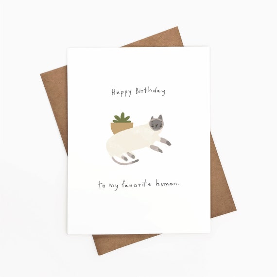 Joyeux Anniversaire A Mon Humain Prefere Carte Mignonne Et Etsy Joyeux Anniversaire A Mon Humain Prefere Carte Mignonne Et Etsy