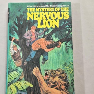 Vintage 70&#39;s Three Investigators Hardcover, &quot;The Mystery of The Nervous Lion&quot; by written by Nick West, 1971.