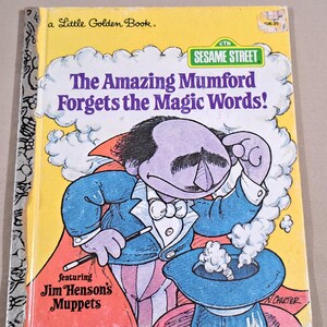 Vintage 80&#39;s Little Golden Book, &quot;The Amazing Mumford Forgets the Magic Words&quot; by Patricia Thackray, illustrated by Normand Chartier.