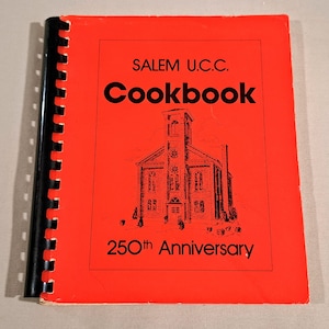 Vintage 80&#39;s Church Cookbook, &quot;Salem U.C.C. Cookbook&quot; from Salem United Church of Christ of Oley, Pennsylvania, 1985.