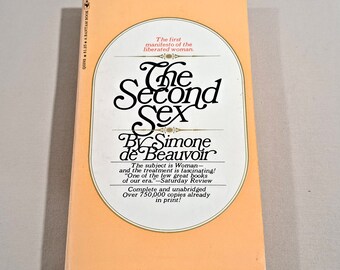 Vintage 70&#39;s Feminist Paperback Classic, &quot;The Second Sex&quot; written by Simone de Beauvoir, 1970.