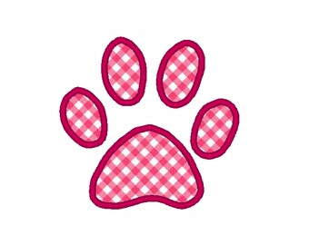 2 in 1 Cute Paw Print Stickerei und Applique Design