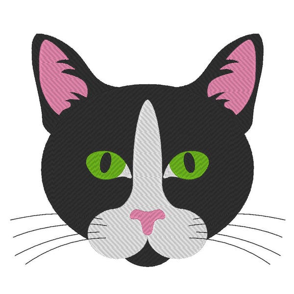 Tuxedo Cat Kitten Embroidery Machine Design
