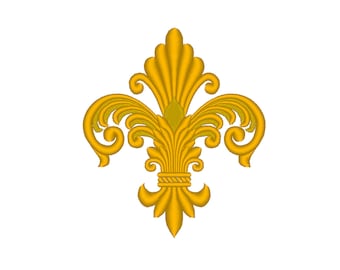 Detailed Elegant Fleur-de-Lys Embroidery Machine Design