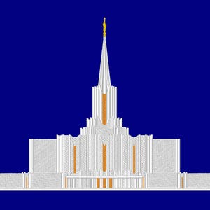 Jordan River Utah Temple Embroidery Machine Design