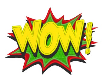 Wow embroidery machine design  etsy Wow embroidery machine design  etsy