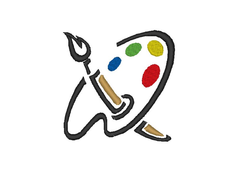 Artists palette embroidery design  etsy