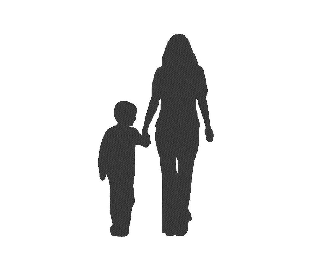 New Zealand Mother And Son Xxx Porn - Mother Son Silhouette Mom Mommy Mother's Day Embroidery - Etsy